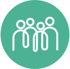 Outline of a group of four people